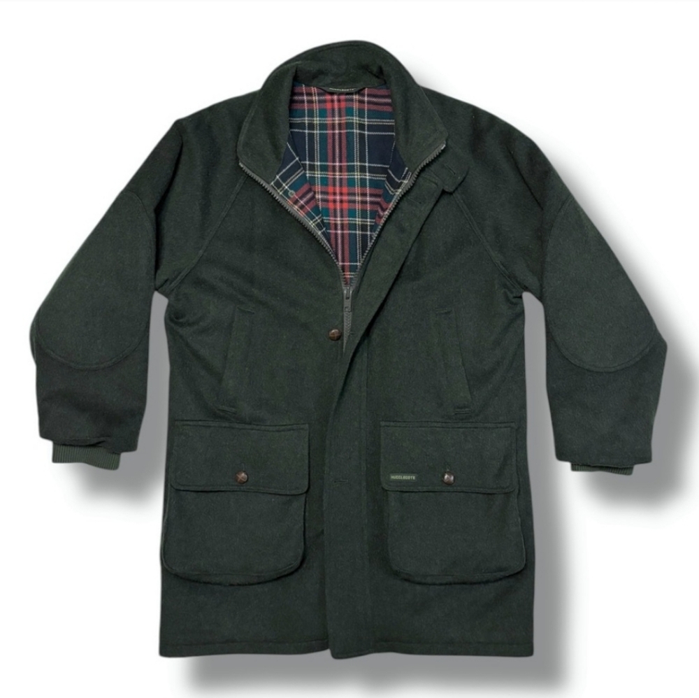 HUCCLECOTE LEISUREWEAR Hunter Green Wool Field Jacket VINTAGE